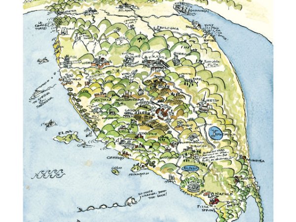 Dan's map of Italy | My vision of Italy (Tuscany) from above