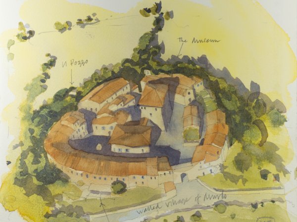 Aerial View of Murlo | This is a a very sweet village south of Siena, with a tiny museum of Etruscan statues