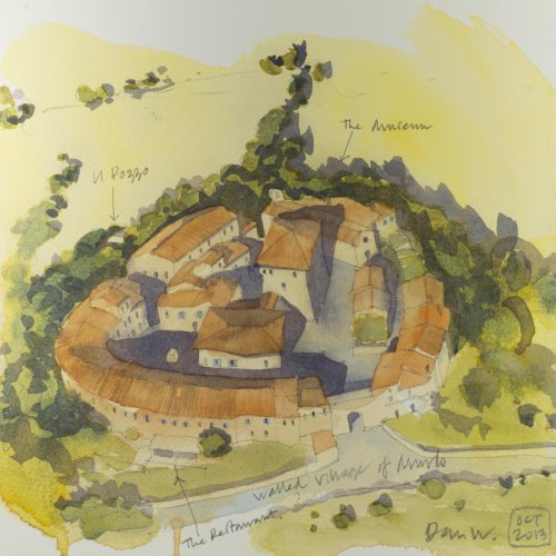 Aerial View of Murlo, Etruscan village of Murlo